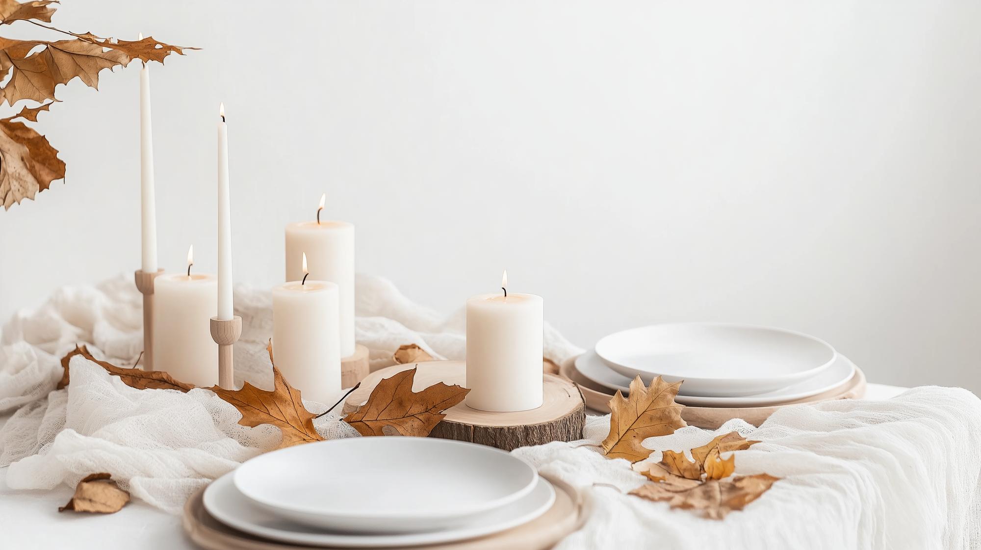 intimate table setting with candles